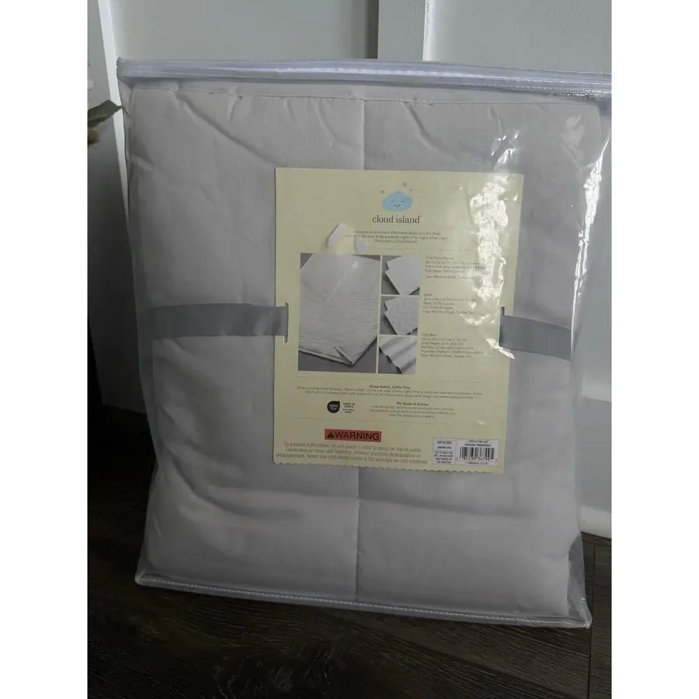 NEW Cloud Island 3-Piece Crib Bedding Set Gray Quilted Nursery Baby